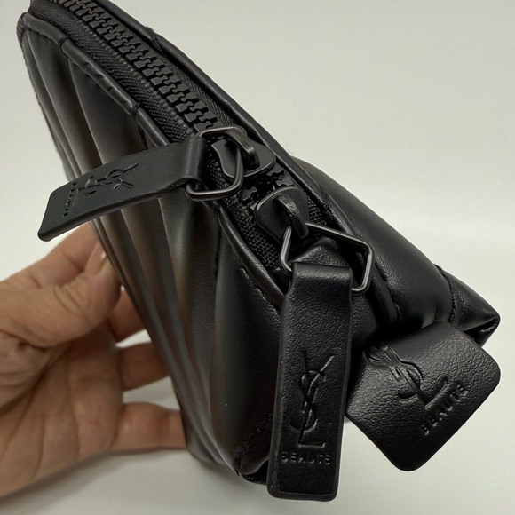 Yves Saint Laurent Beaute YSL Black Makeup Bag Cosmetic Pouch GWP - Picture 3 of 10